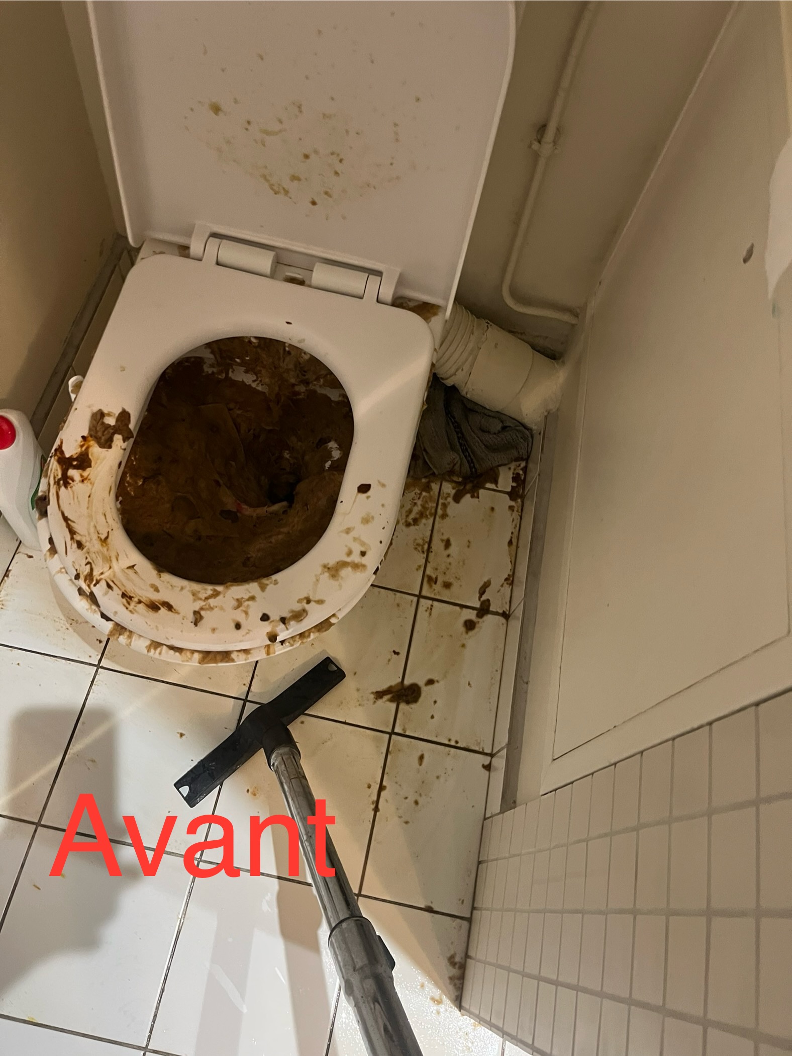WC bouché avant intervention